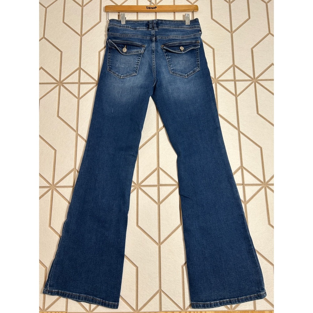 Aeropostale Women Low Rise Flare Jeans Blue Denim Stretch Casual Pants Size 4REG - Picture 14 of 16